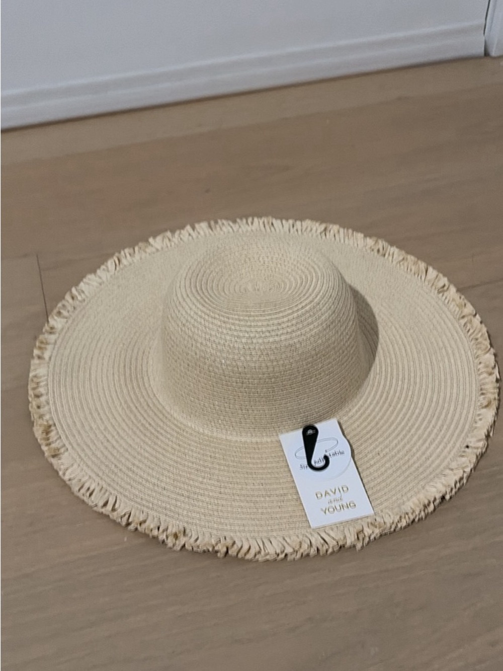 David and Young Natural Straw Wide Brim Sun Hat
